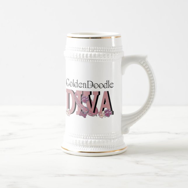Caneca De Cerveja DIVA de GoldenDoodle (Direita)