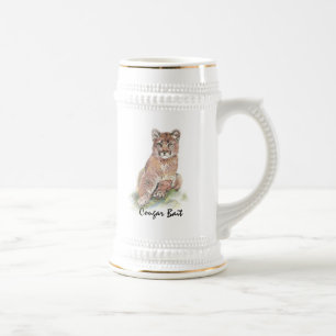 Caneca De Cerveja Divertimento do "isca puma" com animal da aguarela