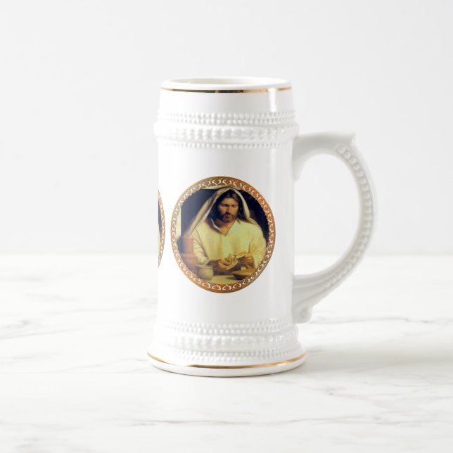 Caneca De Cerveja Divino Supper: Quebrando Pão Com Jesus (Direita)