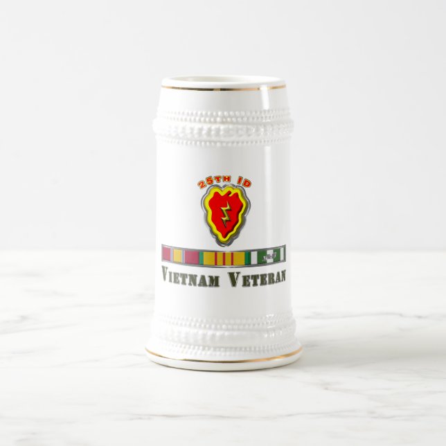 Caneca De Cerveja Divisão de Infantaria 25 Vietnã Veterano  (Centro)