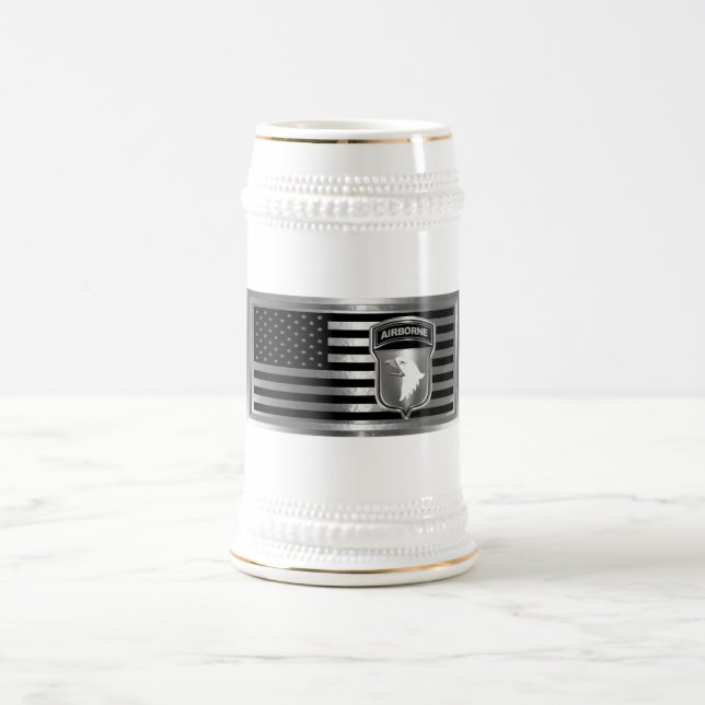 Caneca De Cerveja Divisão de ruas com bandeira americana (Centro)