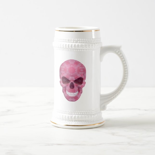Caneca de cerveja do crânio da Camuflagem Rosa (Direita)