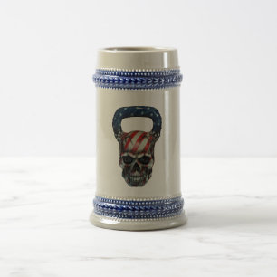 Caneca de cerveja do crânio de Kettlebell