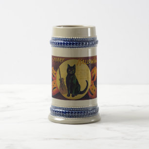 Caneca de cerveja do Dia das Bruxas do vintage