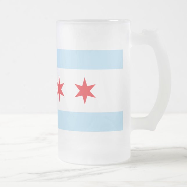 Caneca de cerveja do fosco da bandeira de Chicago (Direita)