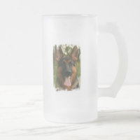 Caneca de cerveja do fosco do german shepherd
