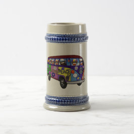 Caneca de cerveja do ônibus da paz do dinheiro da