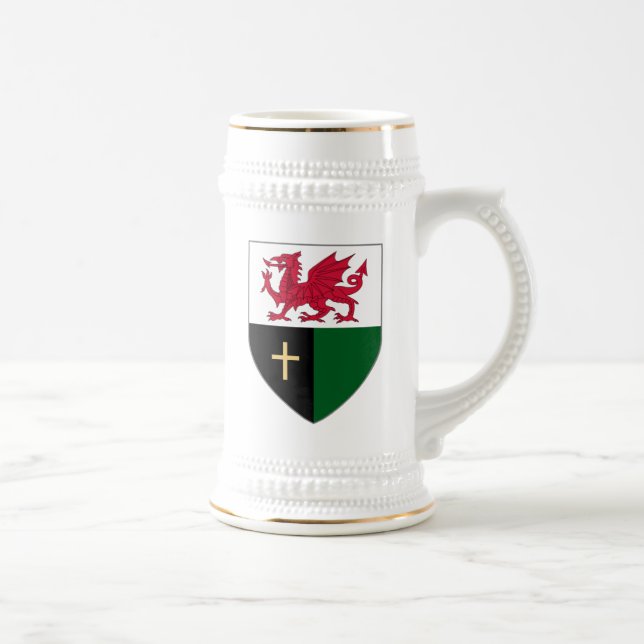 Caneca de cerveja do protetor de Galês - dragão & (Direita)