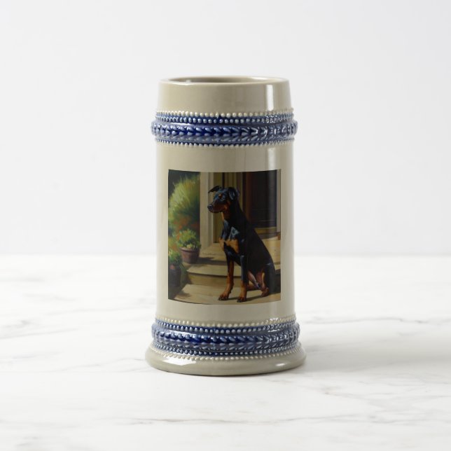 Caneca De Cerveja Doberman Pinscher Dog (Centro)