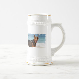 Caneca De Cerveja Doberman - vermelho - areia em meus olhos