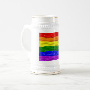 Caneca De Cerveja Dons de orgulho gay coloridos do SlipperyJoe LG
