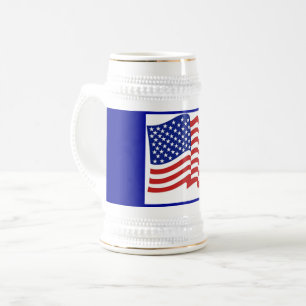 Caneca de cerveja Dourada Patriótica de Bandeira d