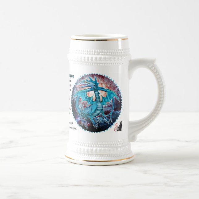 Caneca De Cerveja Dragão Cósmico Turquesa (Direita)