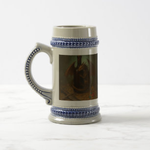 Caneca De Cerveja Dragão pequenino abraçando uma garrafa de vinho ar