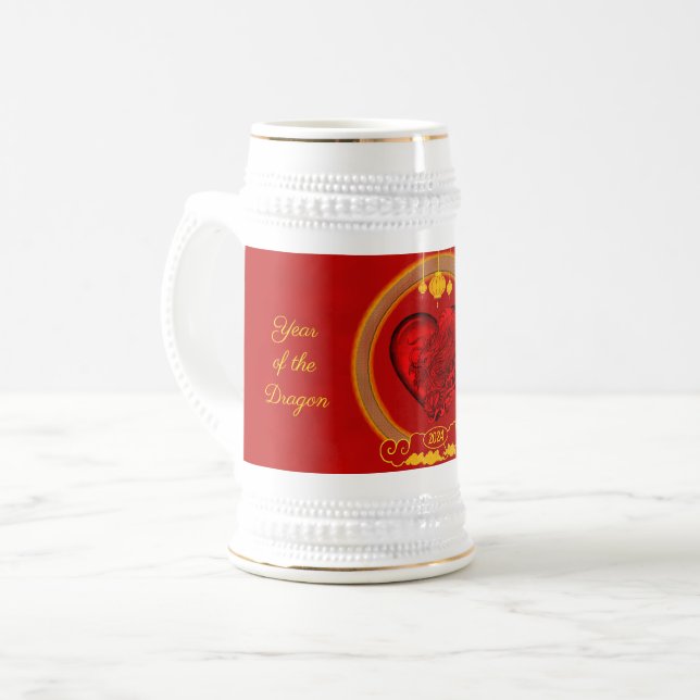 Caneca De Cerveja Dragon Heart, ano do dragão (Frente Esquerda)