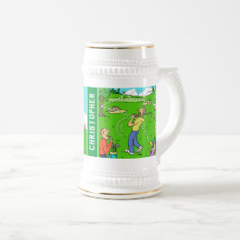 Caneca De Cerveja Duas charges de golfe divertidas com o nome do pro