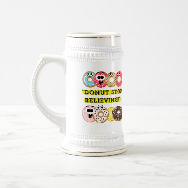 Caneca De Cerveja Dunot Stop Acreditar - cotação rosquinha (Esquerda)