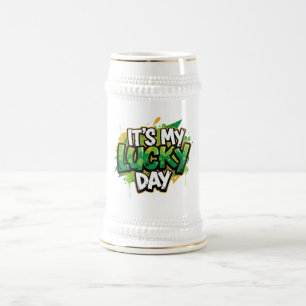 Caneca De Cerveja É a minha Rua do Dia da Sorte.