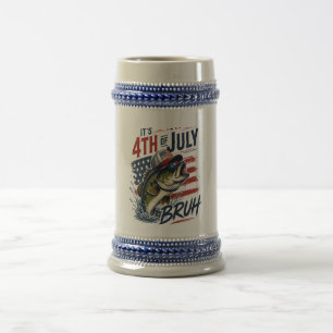 Caneca De Cerveja É Pesca de Robalo Bruto de 4 de Julho