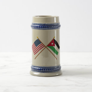 Caneca De Cerveja E.U. e bandeiras cruzadas Jordão