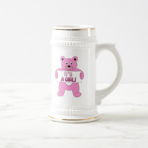 Caneca De Cerveja É um Urso Rosa Menino