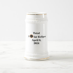 Caneca De Cerveja Eclipse Solar Total 8 de abril de 2024 Branco/Dour