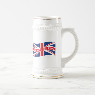 Caneca De Cerveja Economias do deus o rei com Union Jack
