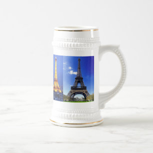 Caneca De Cerveja Eiffel-torre-Paris-france, Eiffel-torre-em-nigh…