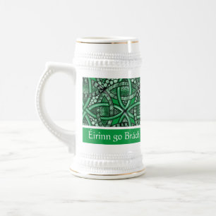 Caneca De Cerveja Éirinn go Brách Kelly Green Celtic Knot