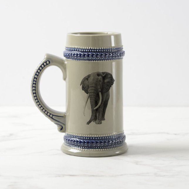 Caneca De Cerveja Elefante-touro - Desenho a lápis (Esquerda)