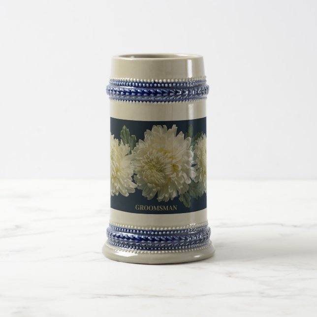Caneca De Cerveja Elegance White Chrysanthemum Favor de Padrinhos de (Centro)