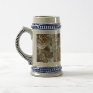Caneca De Cerveja Elegante Rosa Floral Padrão Petal