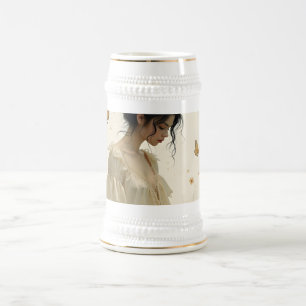 Caneca De Cerveja Eleição gentil em uma dança de borboleta