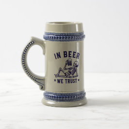Caneca De Cerveja Em cerveja nós confiamos esqueleto gelado Beer Pon