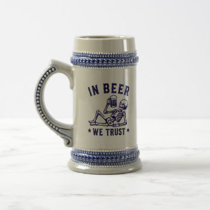 Caneca De Cerveja Em cerveja nós confiamos esqueleto gelado Beer Pon