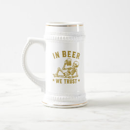 Caneca De Cerveja Em cerveja nós confiamos esqueleto gelado Beer Pon