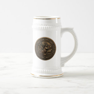Caneca De Cerveja Emblema de Caça em Bronze