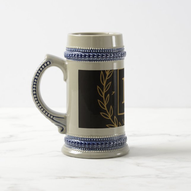 Caneca De Cerveja "Emblema Real NMKY – Design de Crista com Monogram (Esquerda)