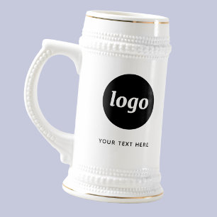 Caneca de Cerveja Empresarial com Logotipo e Texto