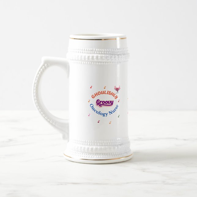 Caneca De Cerveja Enfermeira de Oncologia Ghoushishly Groovy Mug (Esquerda)