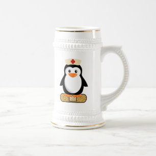 Caneca De Cerveja Enfermeira Penguin (com Bandaid)