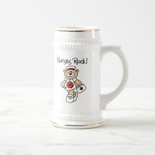Caneca De Cerveja Enfermeiras do Urso Rochedo T-shirts e presentes