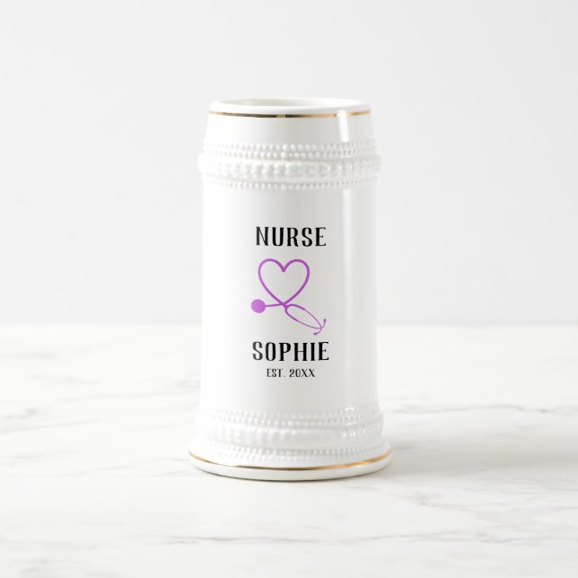 Caneca De Cerveja Enfermeiro Graduação Mug Gift Personalizado Adicio (Centro)