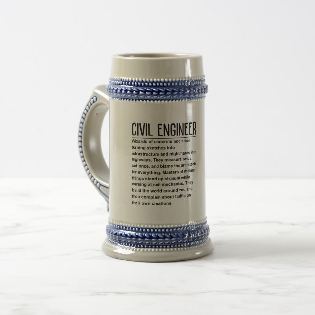 Caneca De Cerveja Engenheiro Civil (Frente Esquerda)
