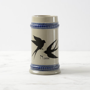 Caneca De Cerveja Engolir Aves Silhouettes Thunder_Cove