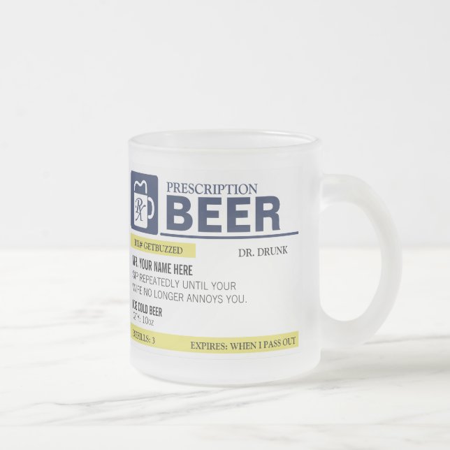 Caneca de cerveja engraçada da prescrição (Direita)