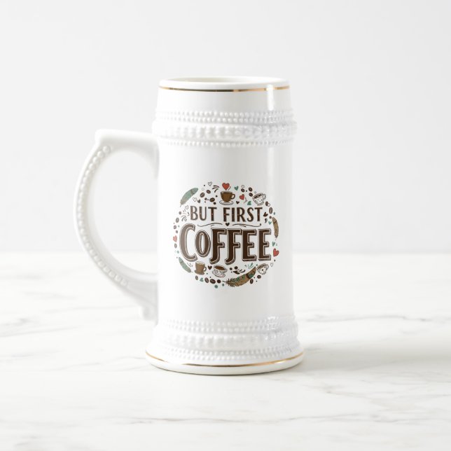 Caneca de cerveja engraçada para amantes de café (Esquerda)