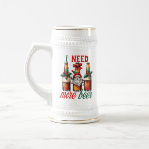 Caneca De Cerveja Engraçado bebendo de Natal