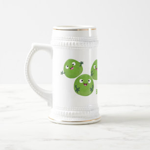 Caneca De Cerveja Engraçado Bruxelas brota caricatura de legumes