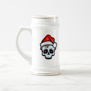 Caneca De Cerveja Engraçado Caveira de Natal, Estilo de Cartoon